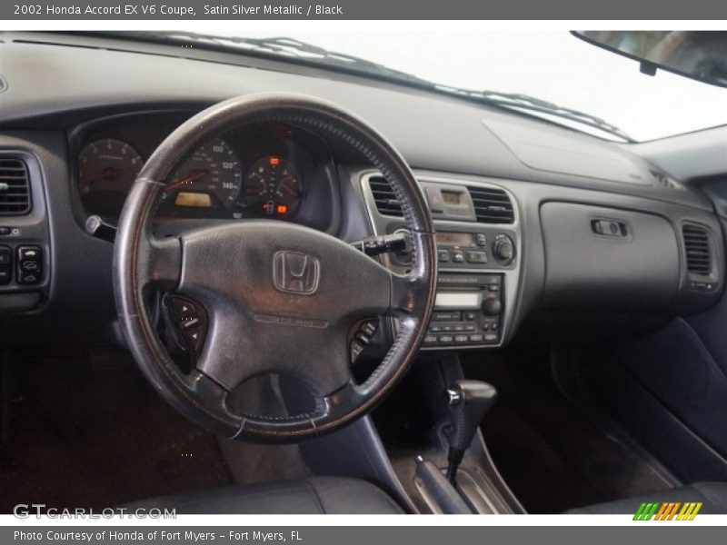 Satin Silver Metallic / Black 2002 Honda Accord EX V6 Coupe