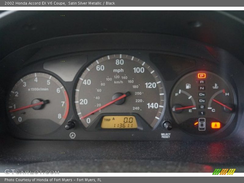 Satin Silver Metallic / Black 2002 Honda Accord EX V6 Coupe