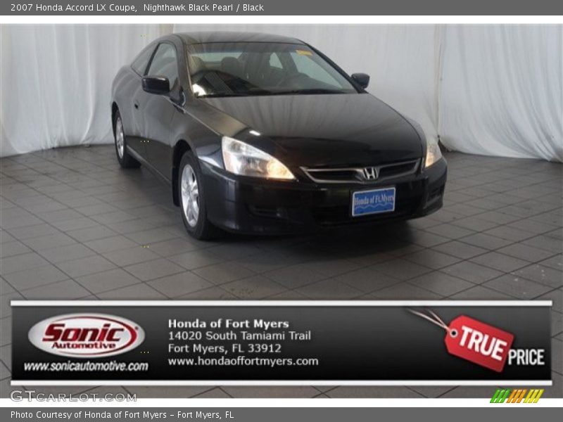 Nighthawk Black Pearl / Black 2007 Honda Accord LX Coupe