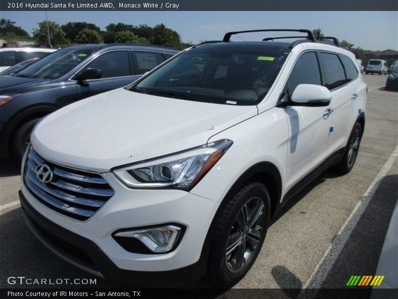 Monaco White / Gray 2016 Hyundai Santa Fe Limited AWD