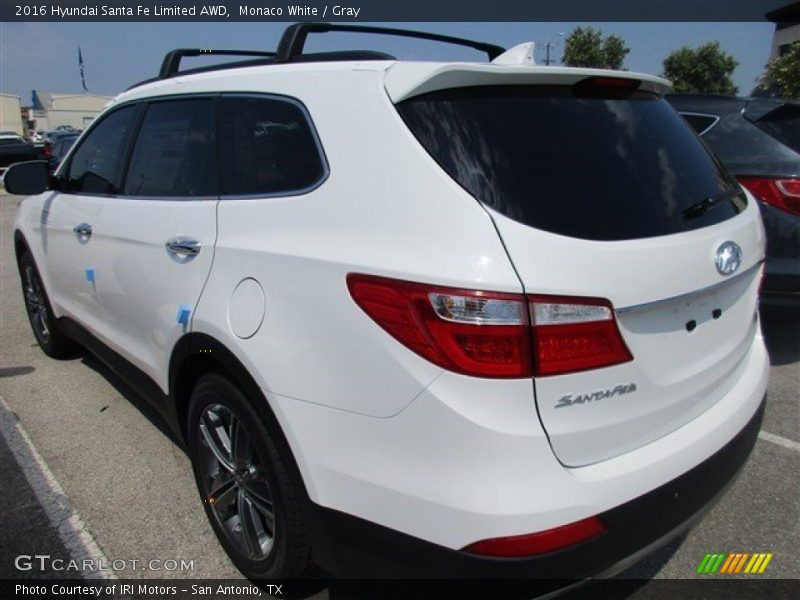 Monaco White / Gray 2016 Hyundai Santa Fe Limited AWD