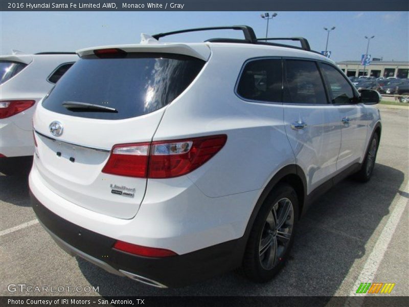 Monaco White / Gray 2016 Hyundai Santa Fe Limited AWD