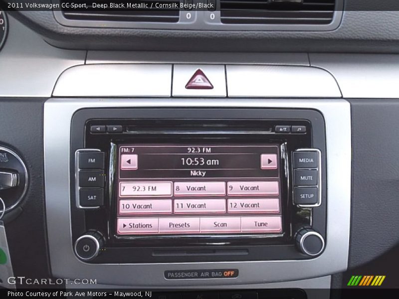 Deep Black Metallic / Cornsilk Beige/Black 2011 Volkswagen CC Sport