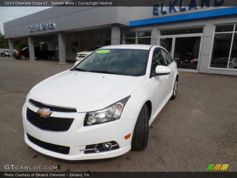 Summit White / Cocoa/Light Neutral 2014 Chevrolet Cruze LT