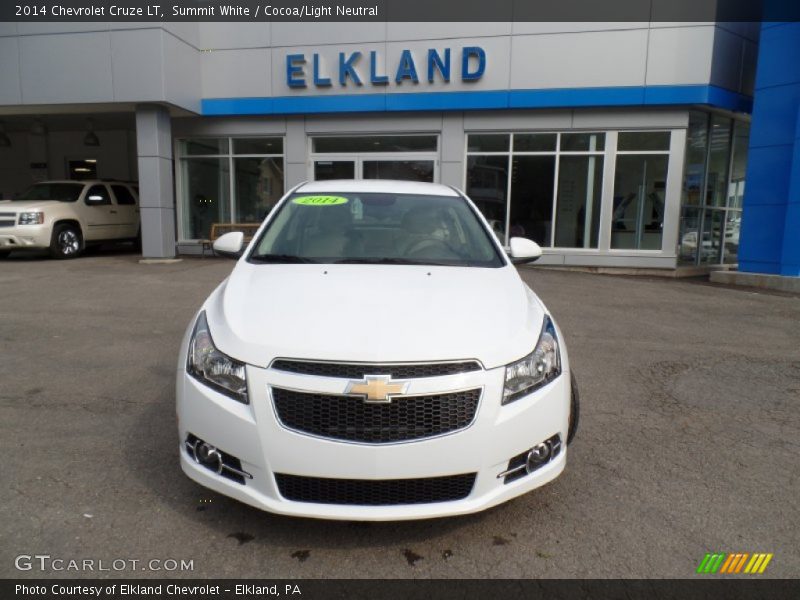 Summit White / Cocoa/Light Neutral 2014 Chevrolet Cruze LT
