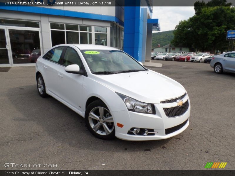 Summit White / Cocoa/Light Neutral 2014 Chevrolet Cruze LT