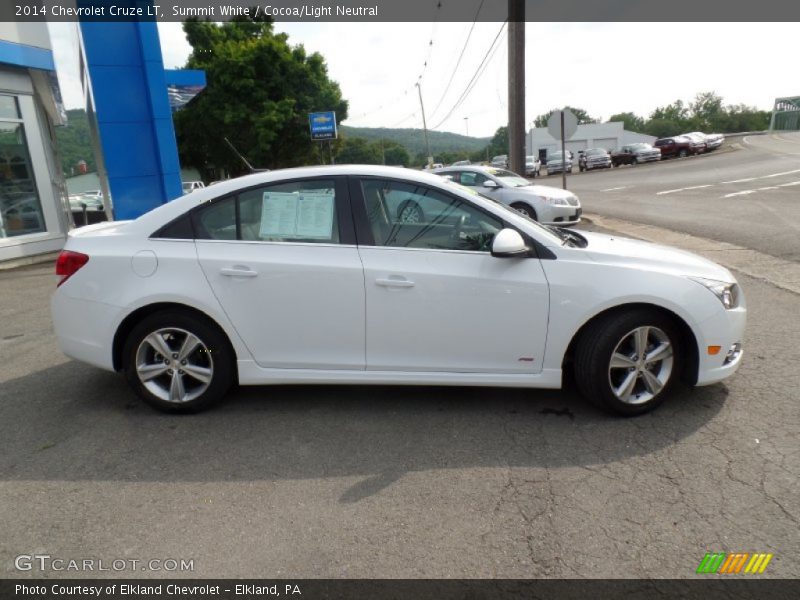 Summit White / Cocoa/Light Neutral 2014 Chevrolet Cruze LT