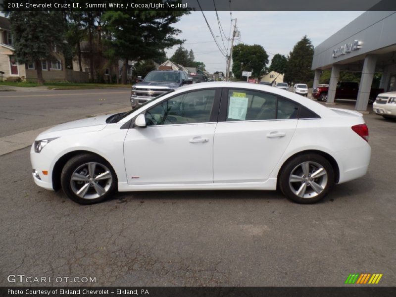 Summit White / Cocoa/Light Neutral 2014 Chevrolet Cruze LT