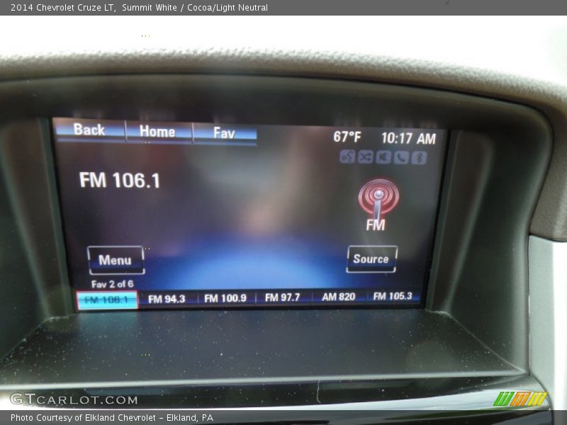 Summit White / Cocoa/Light Neutral 2014 Chevrolet Cruze LT