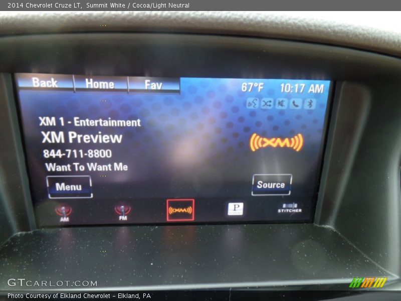 Summit White / Cocoa/Light Neutral 2014 Chevrolet Cruze LT