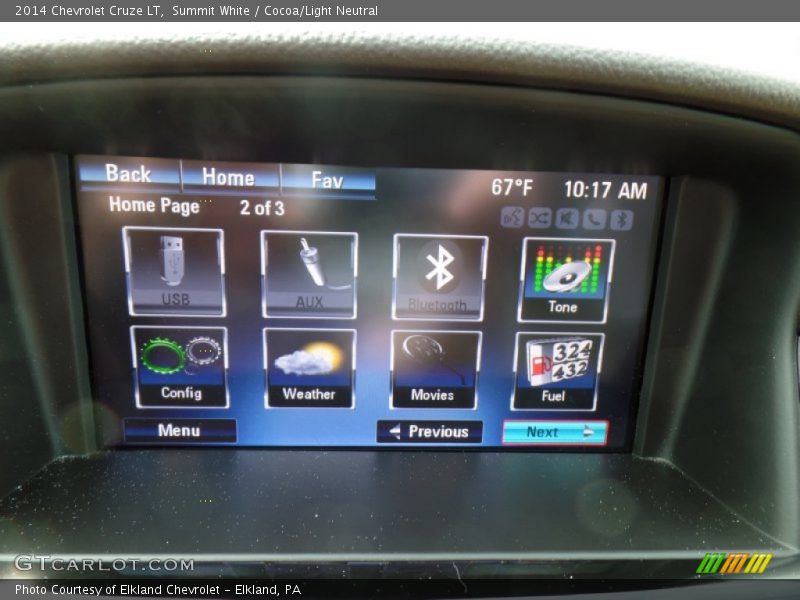 Summit White / Cocoa/Light Neutral 2014 Chevrolet Cruze LT