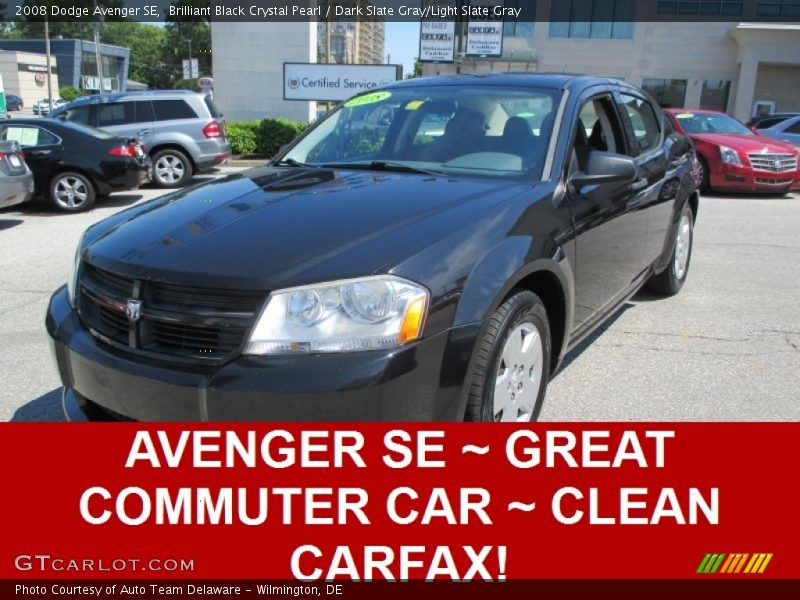 Brilliant Black Crystal Pearl / Dark Slate Gray/Light Slate Gray 2008 Dodge Avenger SE