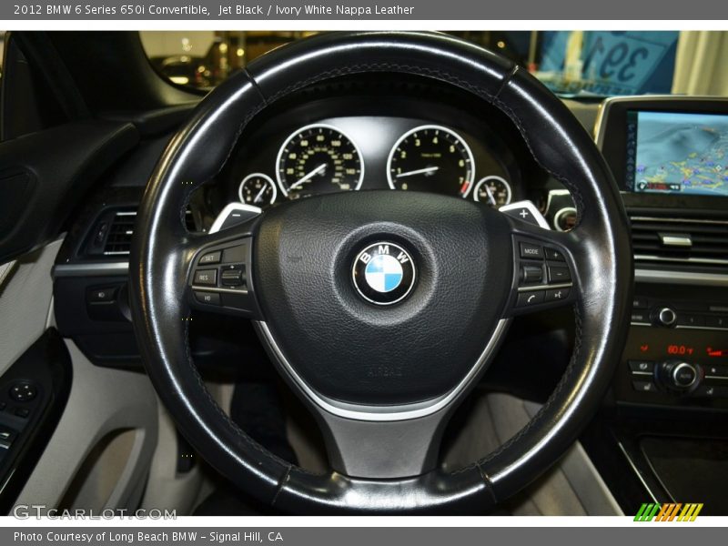 Jet Black / Ivory White Nappa Leather 2012 BMW 6 Series 650i Convertible