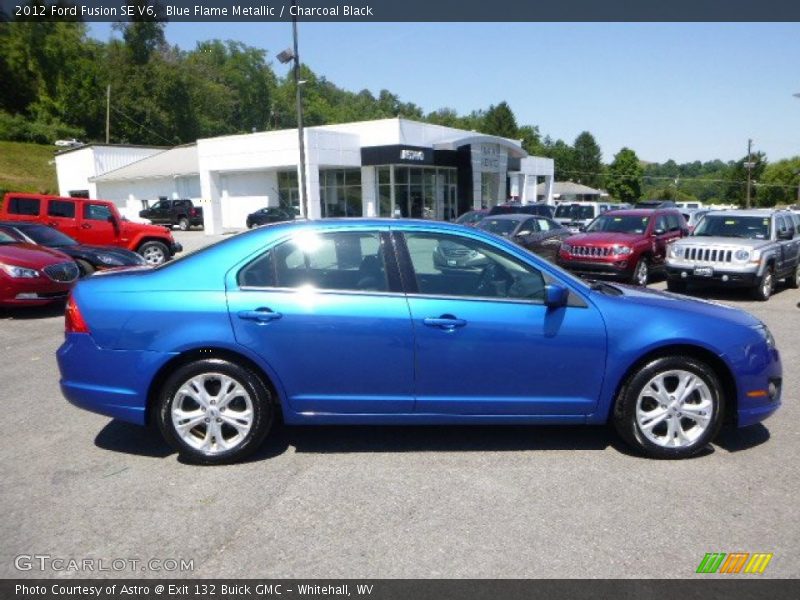 Blue Flame Metallic / Charcoal Black 2012 Ford Fusion SE V6