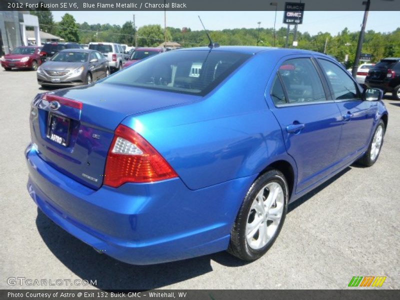 Blue Flame Metallic / Charcoal Black 2012 Ford Fusion SE V6