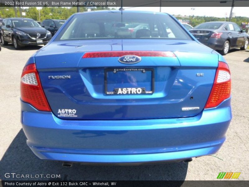 Blue Flame Metallic / Charcoal Black 2012 Ford Fusion SE V6