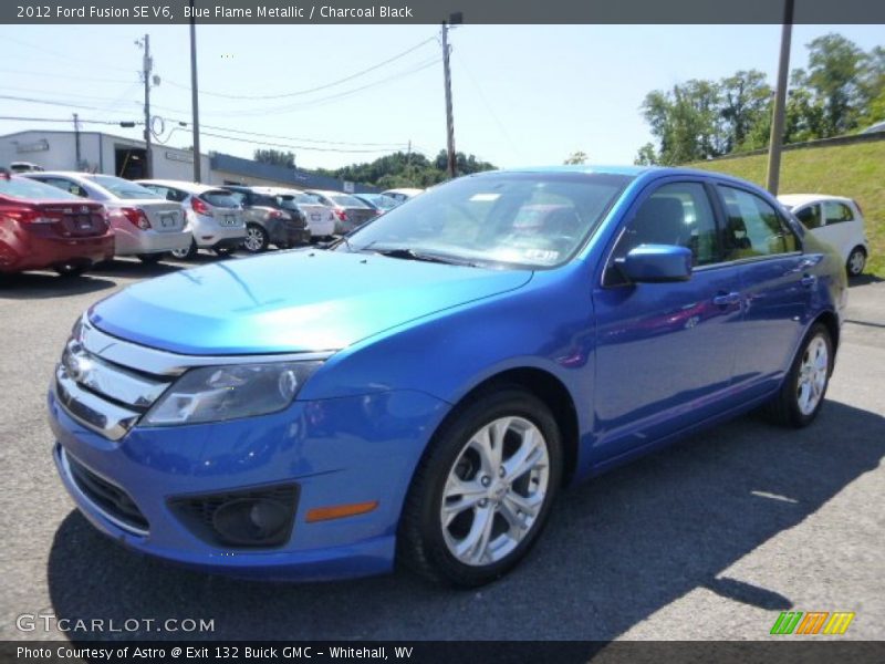 Blue Flame Metallic / Charcoal Black 2012 Ford Fusion SE V6