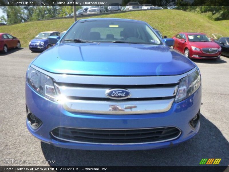 Blue Flame Metallic / Charcoal Black 2012 Ford Fusion SE V6