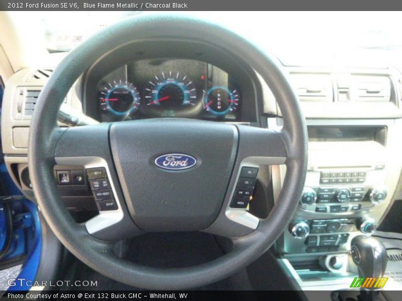 Blue Flame Metallic / Charcoal Black 2012 Ford Fusion SE V6