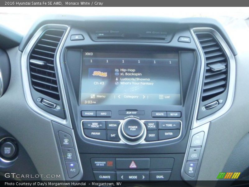 Controls of 2016 Santa Fe SE AWD