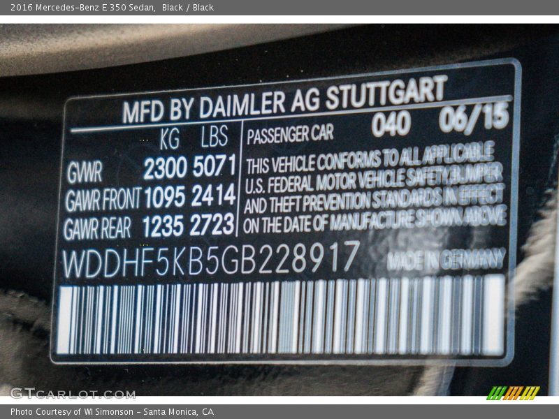 Black / Black 2016 Mercedes-Benz E 350 Sedan