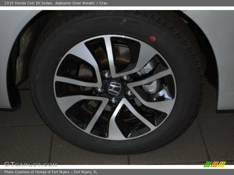 Alabaster Silver Metallic / Gray 2015 Honda Civic EX Sedan