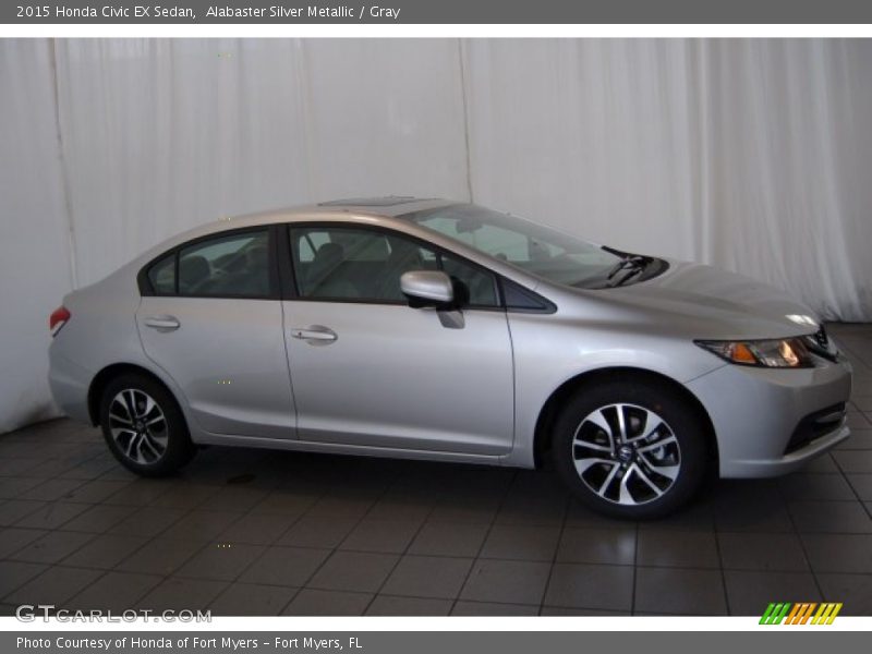 Alabaster Silver Metallic / Gray 2015 Honda Civic EX Sedan