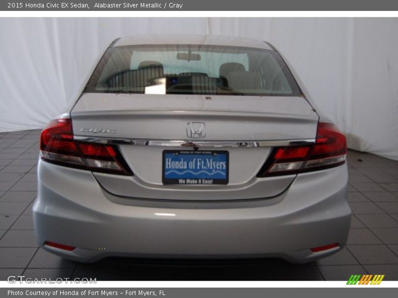 Alabaster Silver Metallic / Gray 2015 Honda Civic EX Sedan