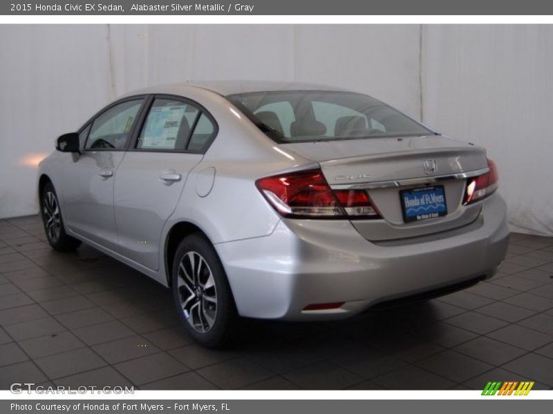Alabaster Silver Metallic / Gray 2015 Honda Civic EX Sedan