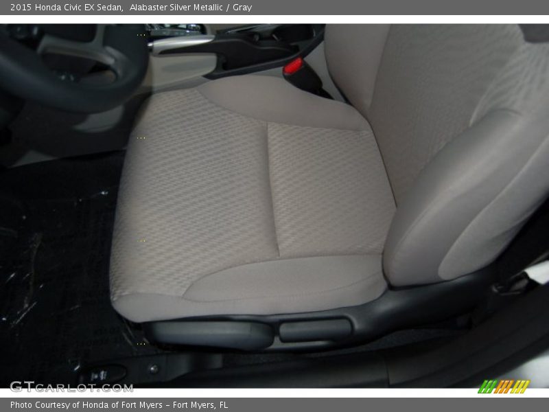 Alabaster Silver Metallic / Gray 2015 Honda Civic EX Sedan