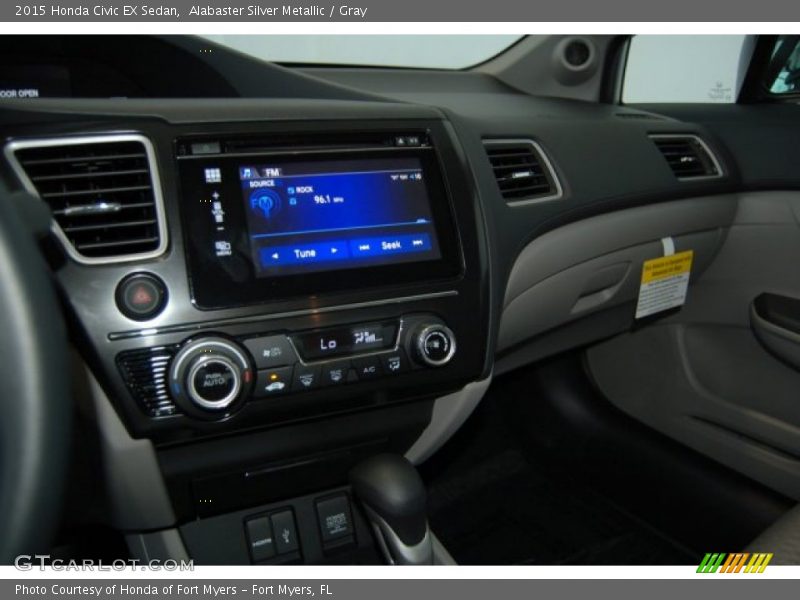 Alabaster Silver Metallic / Gray 2015 Honda Civic EX Sedan