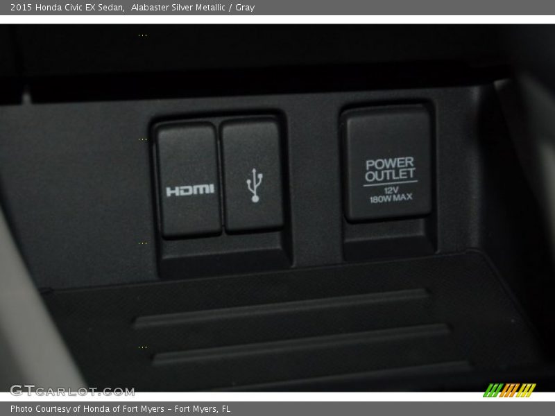 Alabaster Silver Metallic / Gray 2015 Honda Civic EX Sedan