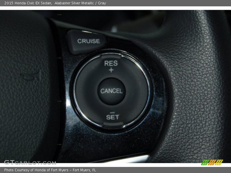 Alabaster Silver Metallic / Gray 2015 Honda Civic EX Sedan