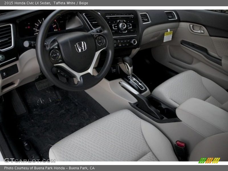 Taffeta White / Beige 2015 Honda Civic LX Sedan