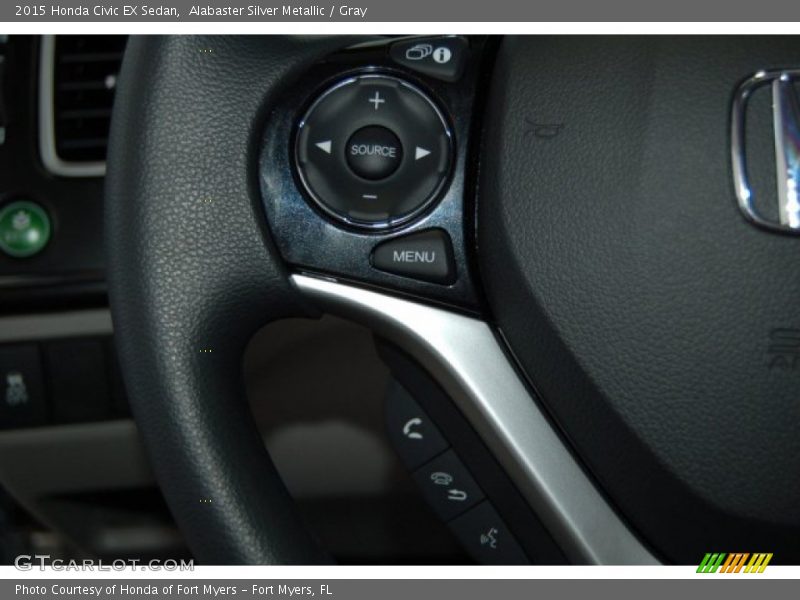 Alabaster Silver Metallic / Gray 2015 Honda Civic EX Sedan