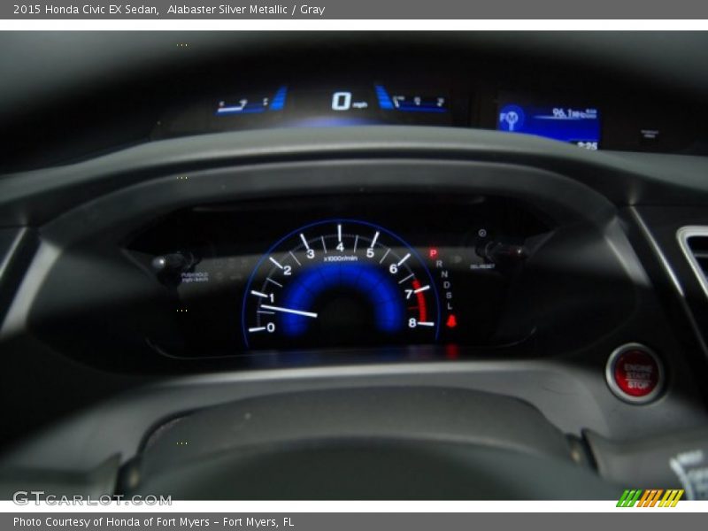 Alabaster Silver Metallic / Gray 2015 Honda Civic EX Sedan