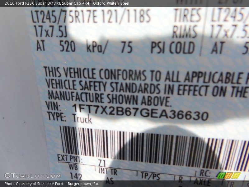 Oxford White / Steel 2016 Ford F250 Super Duty XL Super Cab 4x4
