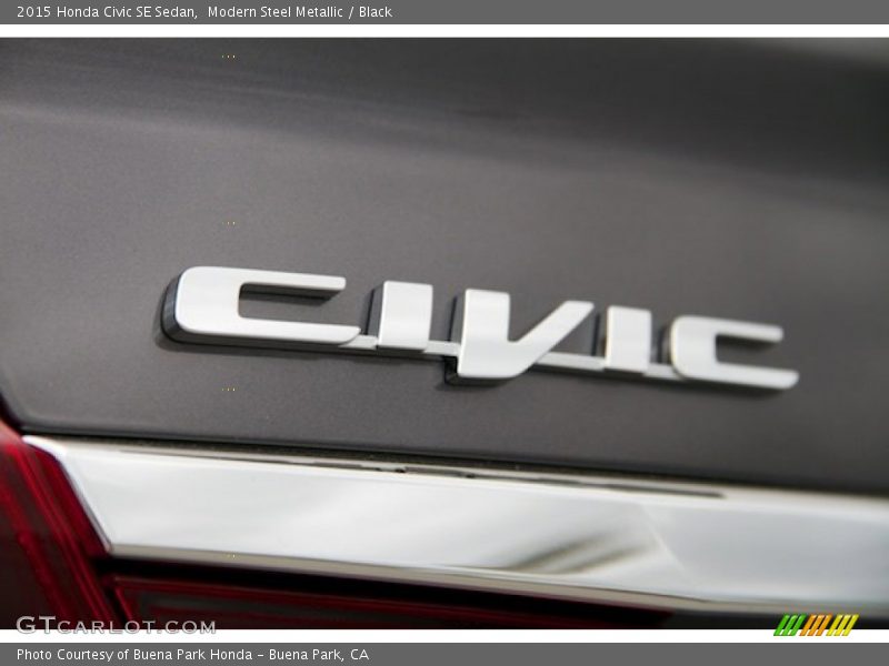 Modern Steel Metallic / Black 2015 Honda Civic SE Sedan