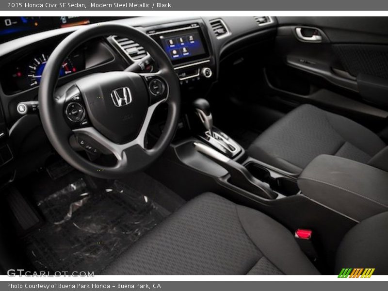 Modern Steel Metallic / Black 2015 Honda Civic SE Sedan