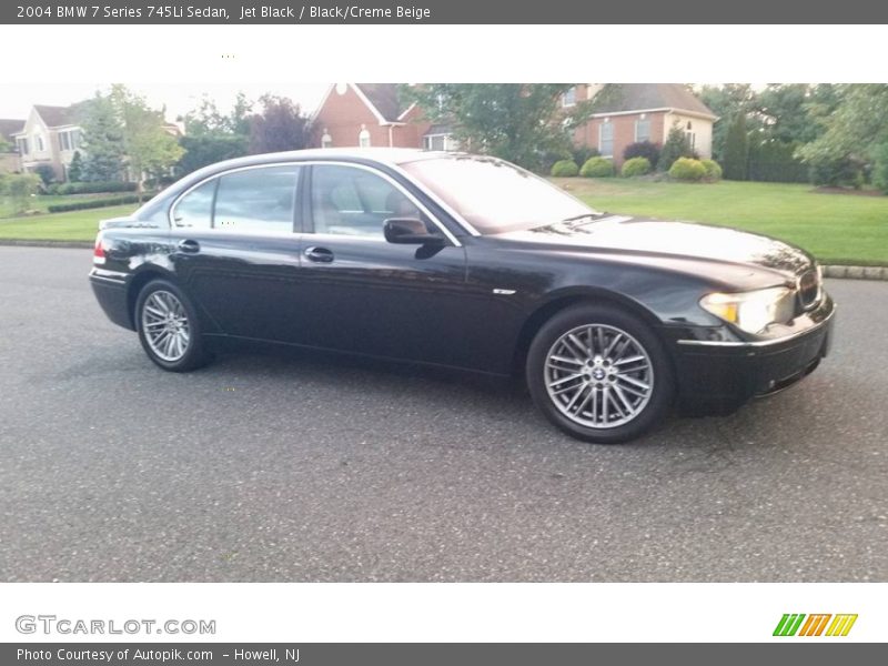 Jet Black / Black/Creme Beige 2004 BMW 7 Series 745Li Sedan