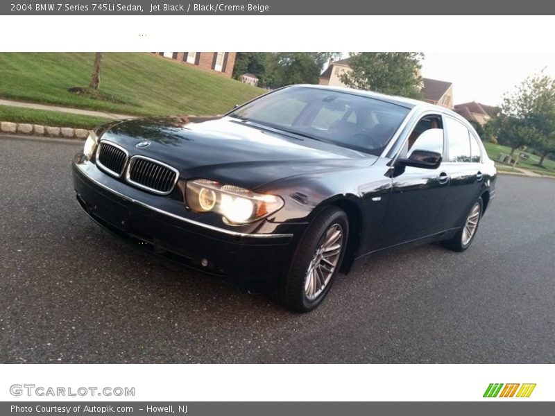 Jet Black / Black/Creme Beige 2004 BMW 7 Series 745Li Sedan