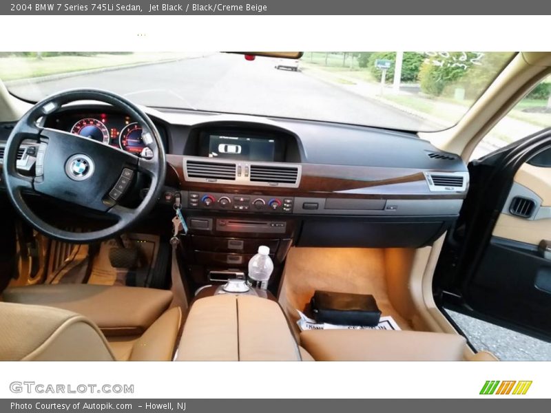Jet Black / Black/Creme Beige 2004 BMW 7 Series 745Li Sedan