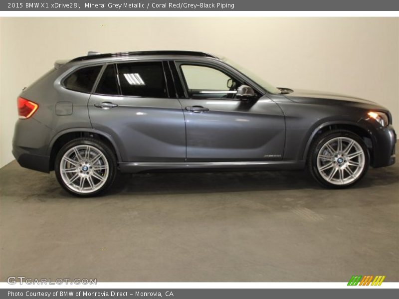 Mineral Grey Metallic / Coral Red/Grey-Black Piping 2015 BMW X1 xDrive28i