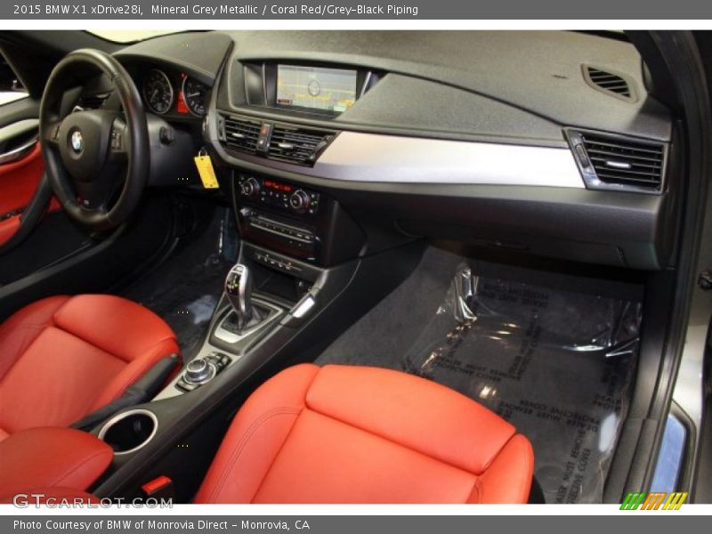 Mineral Grey Metallic / Coral Red/Grey-Black Piping 2015 BMW X1 xDrive28i