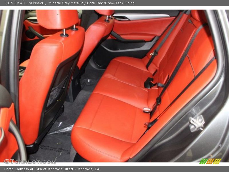 Mineral Grey Metallic / Coral Red/Grey-Black Piping 2015 BMW X1 xDrive28i