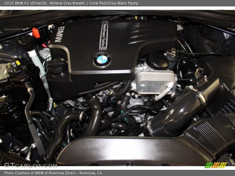 Mineral Grey Metallic / Coral Red/Grey-Black Piping 2015 BMW X1 xDrive28i