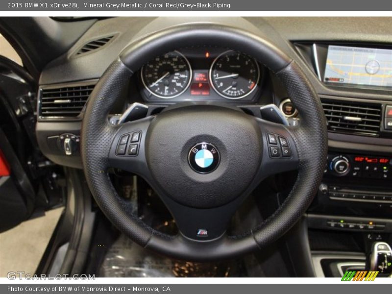Mineral Grey Metallic / Coral Red/Grey-Black Piping 2015 BMW X1 xDrive28i