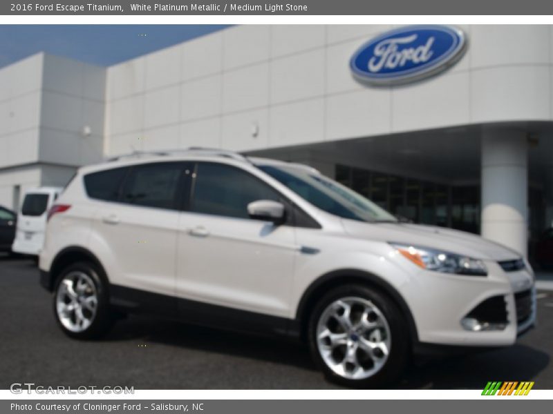 White Platinum Metallic / Medium Light Stone 2016 Ford Escape Titanium
