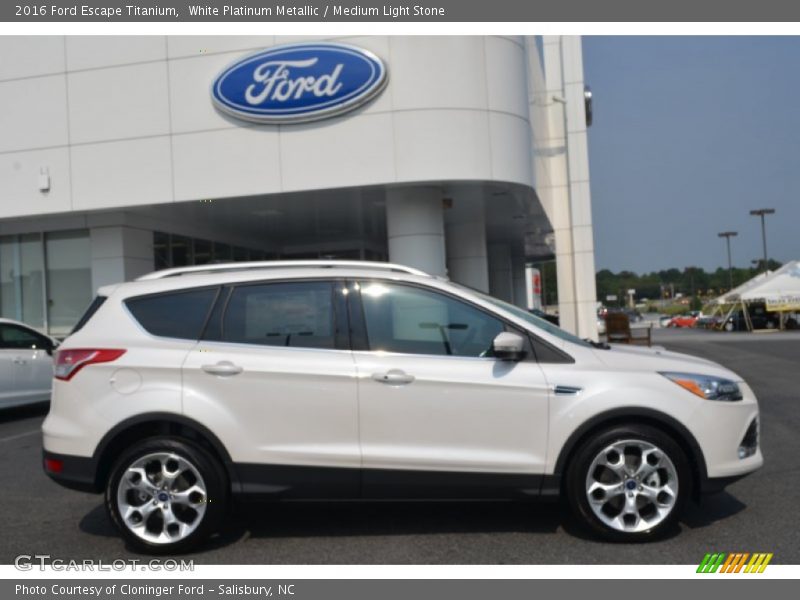 White Platinum Metallic / Medium Light Stone 2016 Ford Escape Titanium