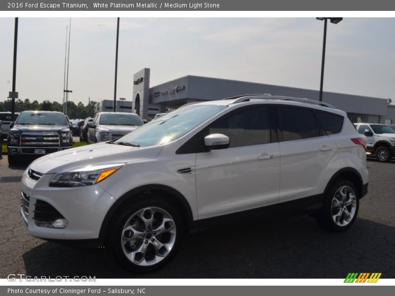 White Platinum Metallic / Medium Light Stone 2016 Ford Escape Titanium